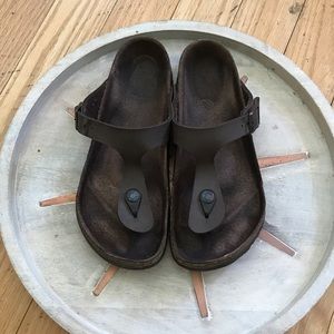 Birkenstock Gizeh Brown Birko-Flor Sandals size 7