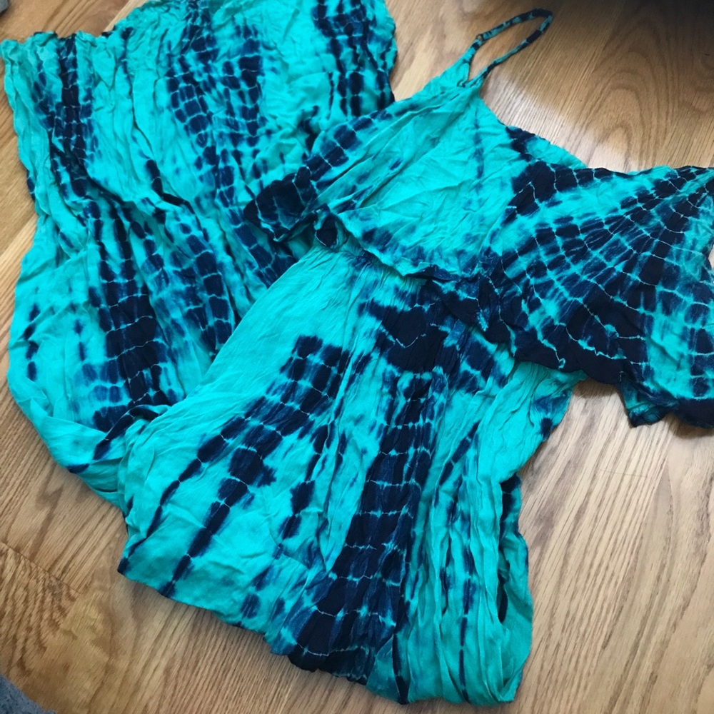 Tie dye boho maxi dress