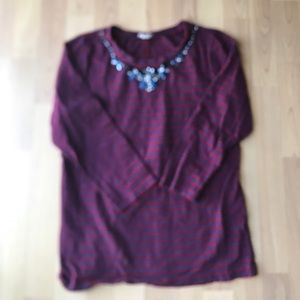 J. Crew Beaded Striped Shirt