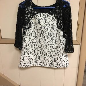 Ann Taylor 3/4 sleeve lace blouse