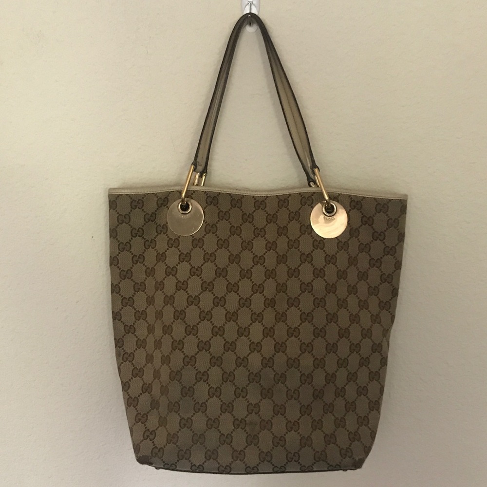 Gucci signature canvas monogram tote bag handbag - Picture 1 of 8