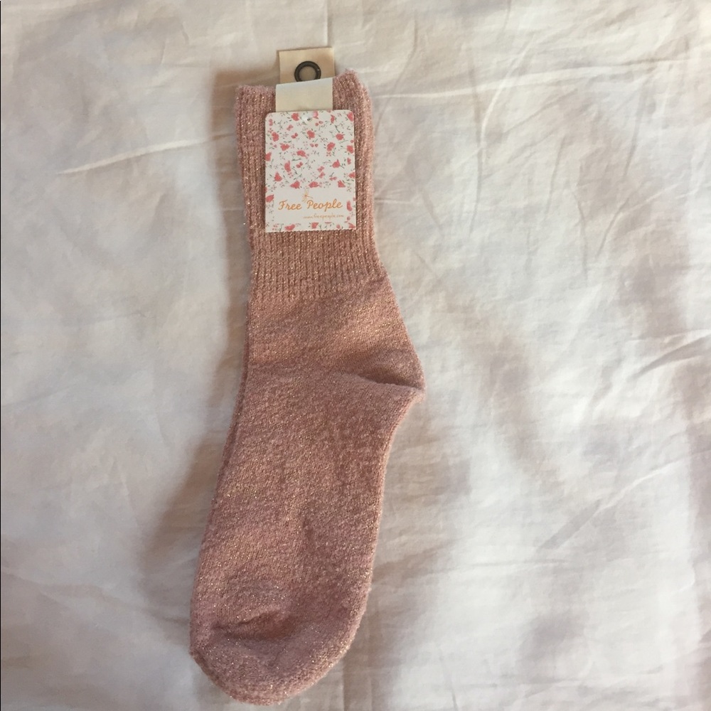 Free People pink ankle socks with sparkles