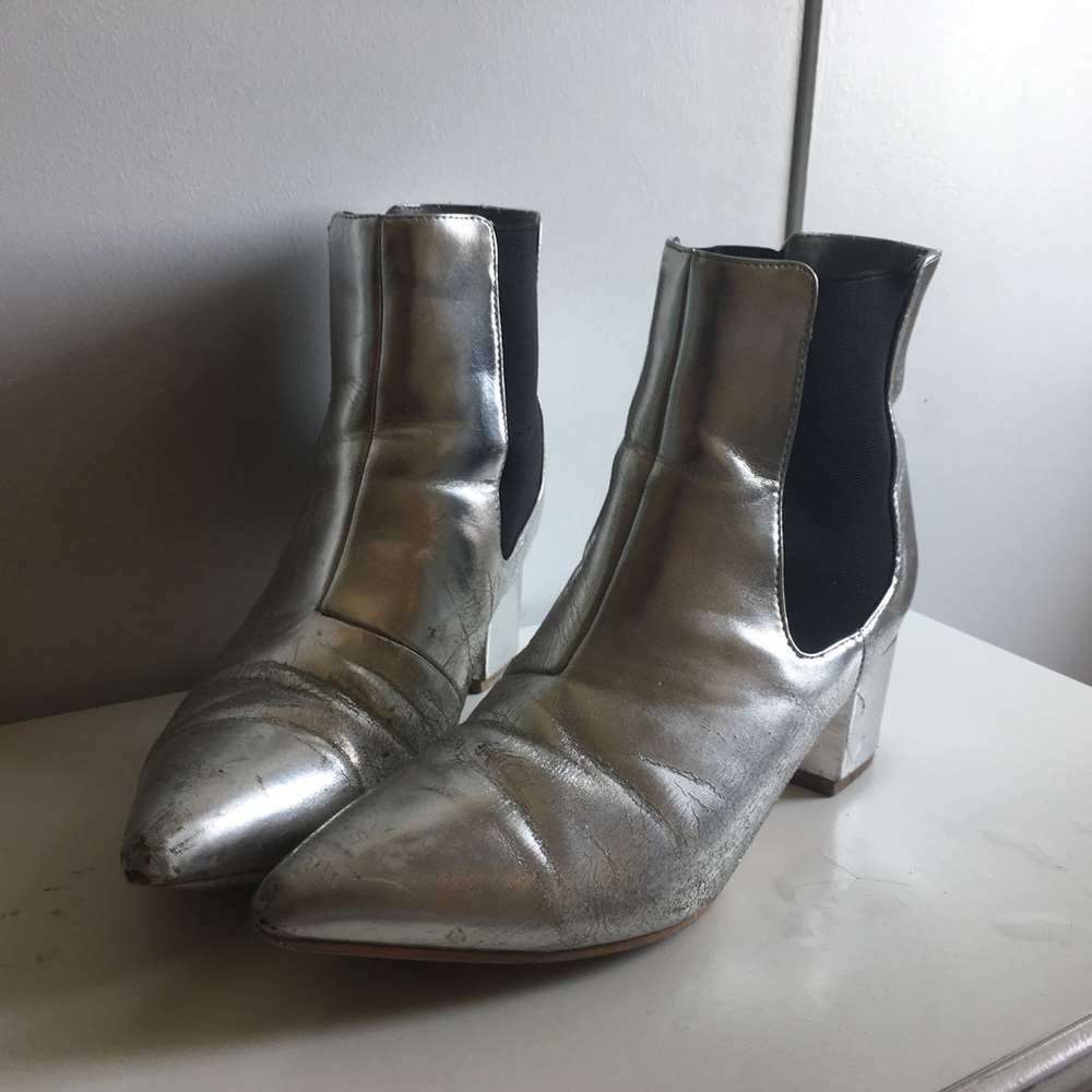 Silver Chelsea Boots