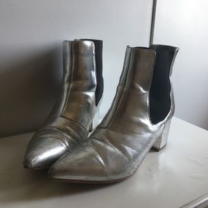 Silver Chelsea Boots