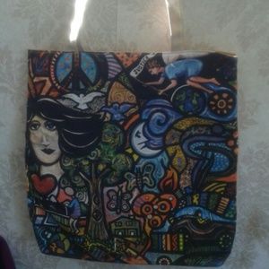 Large beautiful colorful tote bag for many uses