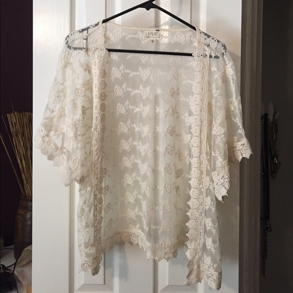 LA Hearts Lace Cardigan / Kimono