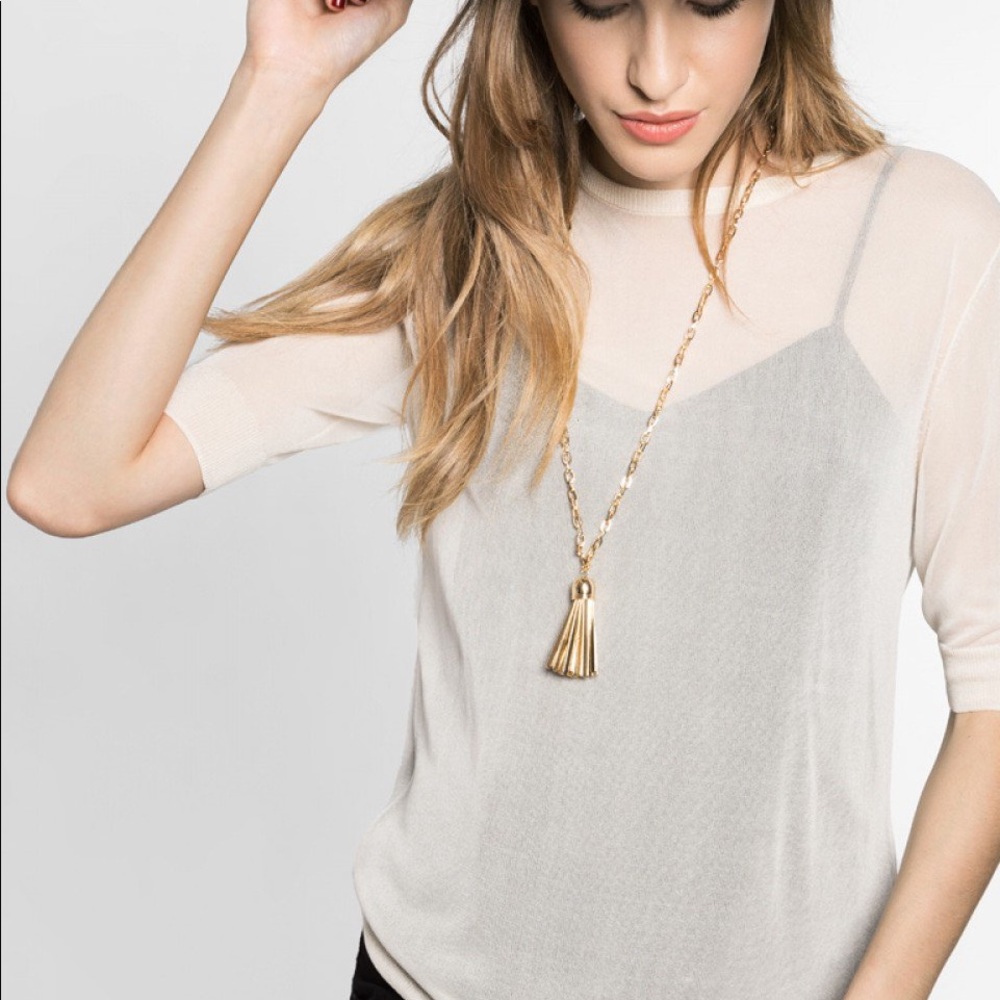 Bauble Bar Large Gold Tassel Pendant