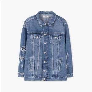 Mango denim jean distressed jacket