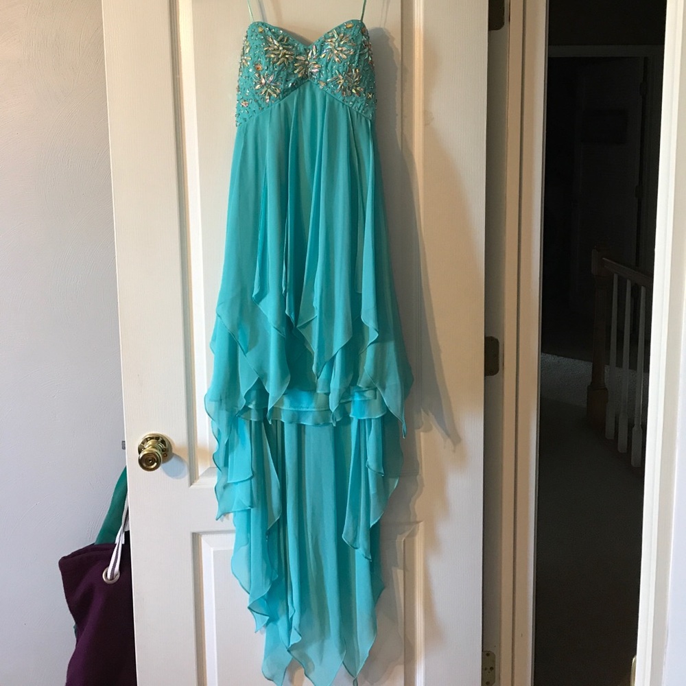 Turquoise mermaid formal dress