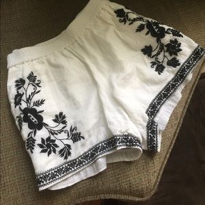 White print shorts