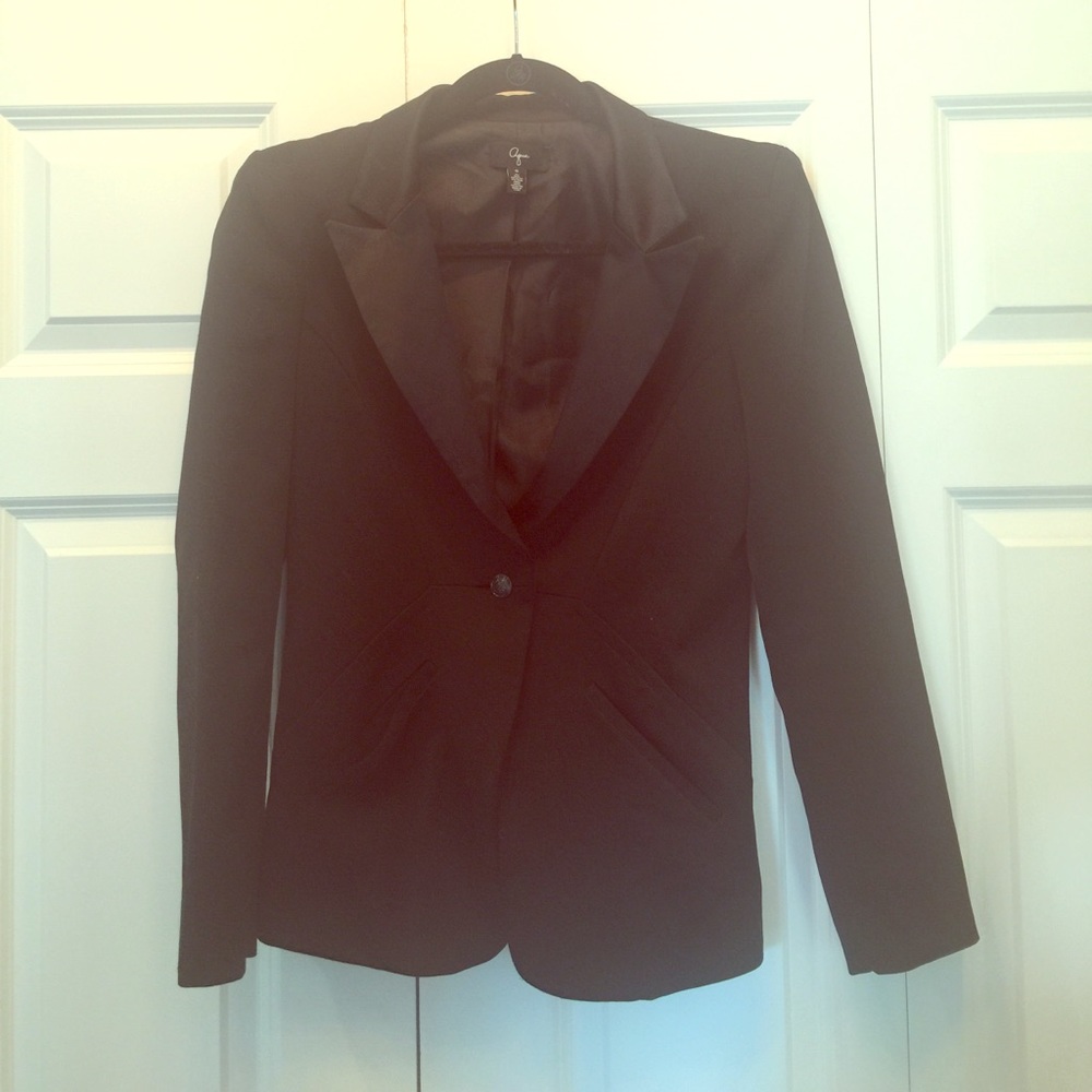 Aqua black one button blazer size small