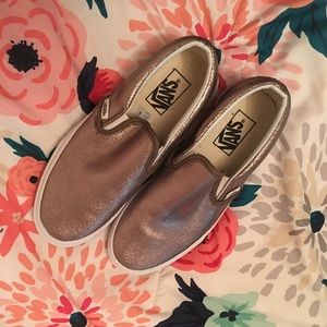 Women's Copper metallic Slip on vans