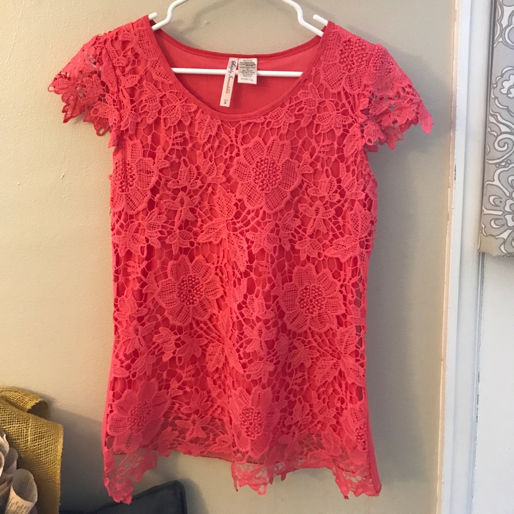 Coral lace top