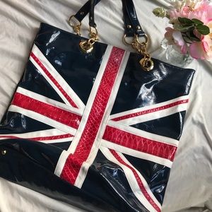 TWIGGY LONDON BRITISH UNION JACK FLAG TOTE BAG