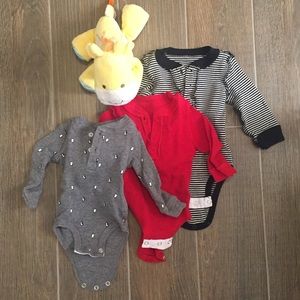 6 MONTH Carters Long Sleeve Waffle Onesies