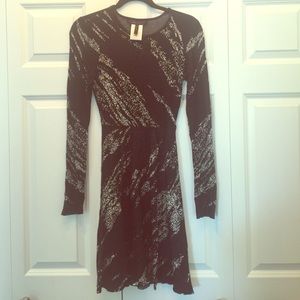 BCBG black long sleeve sweater dress XS