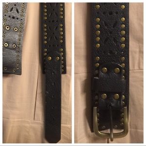 Stylishly studded black belt