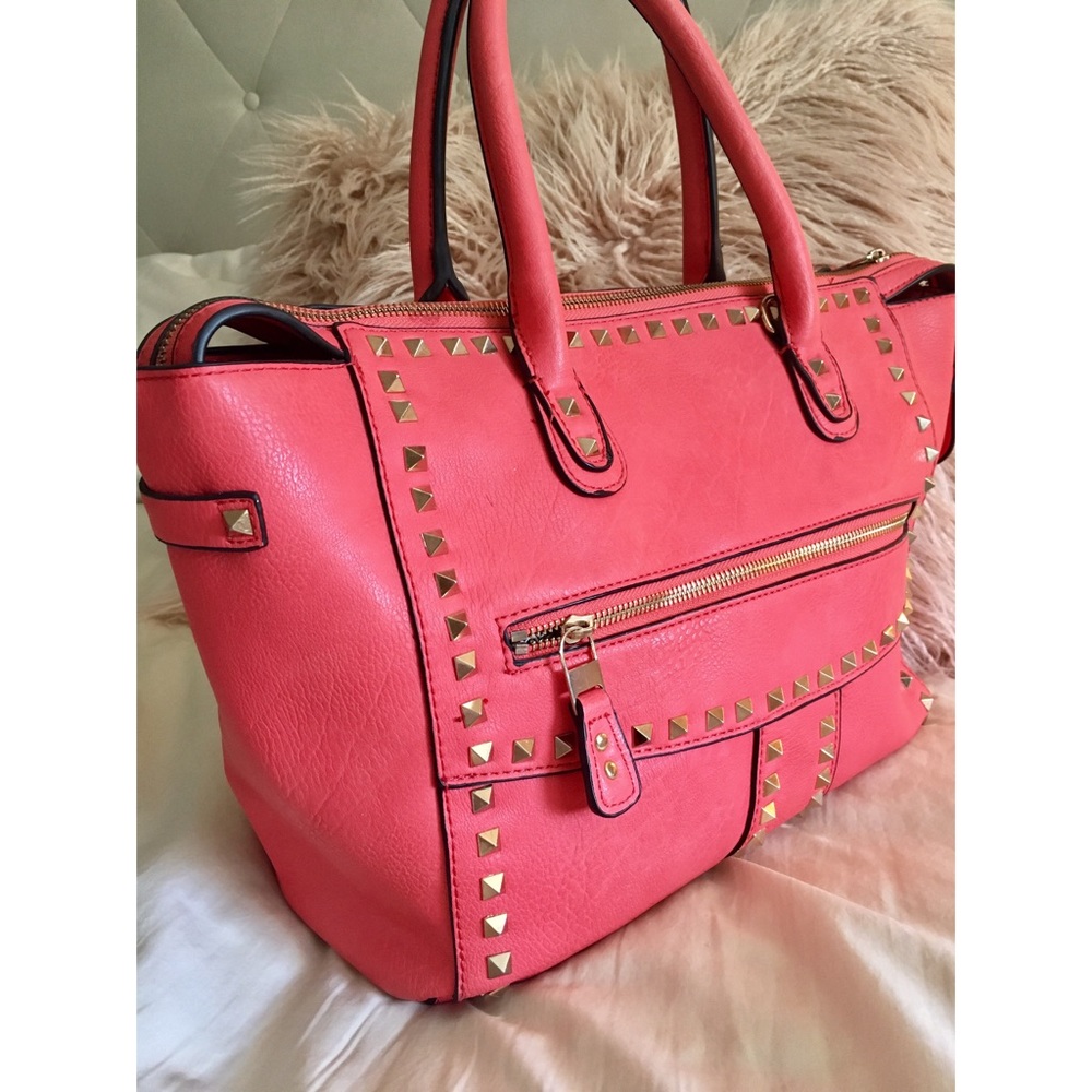 Coral Pink Edgy Tote