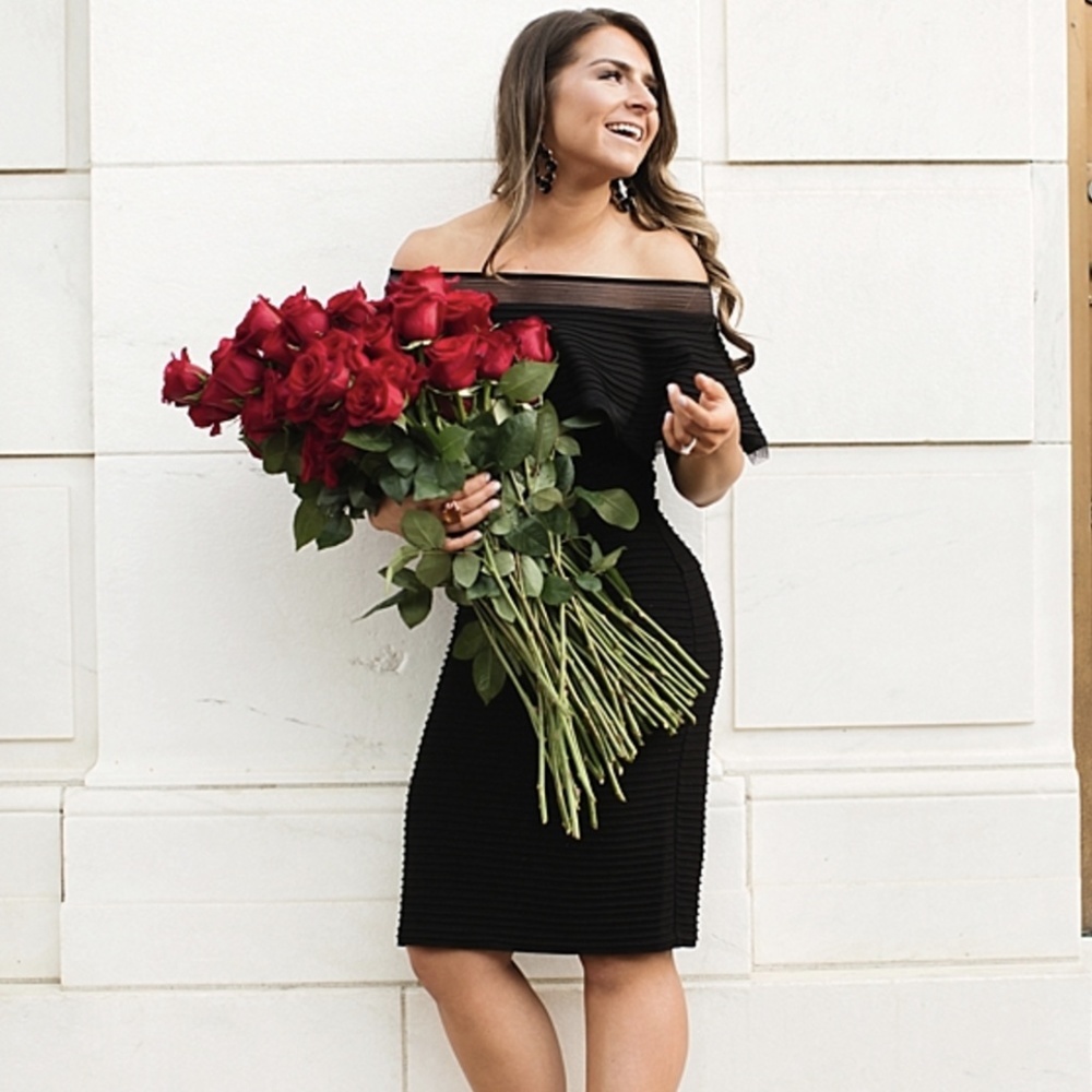 Tadashi Shoji Ruffled Off-The-Shoulder Dress