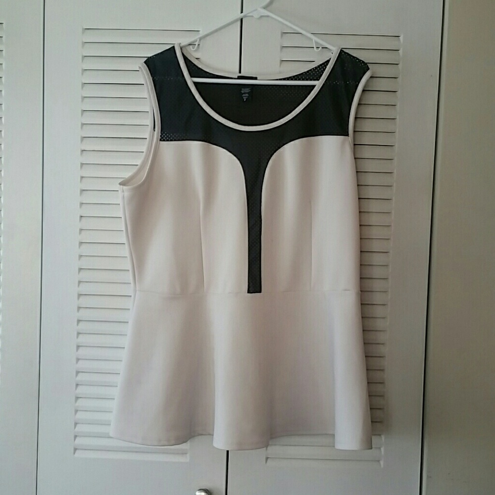 Black and off-white top