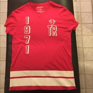 1 Red & 1 Black True Religion v necks with tags