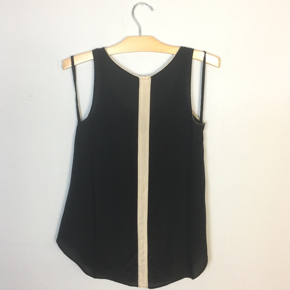 FINAL PRICE Anthropologie MaEve 100% Silk B&W Tank