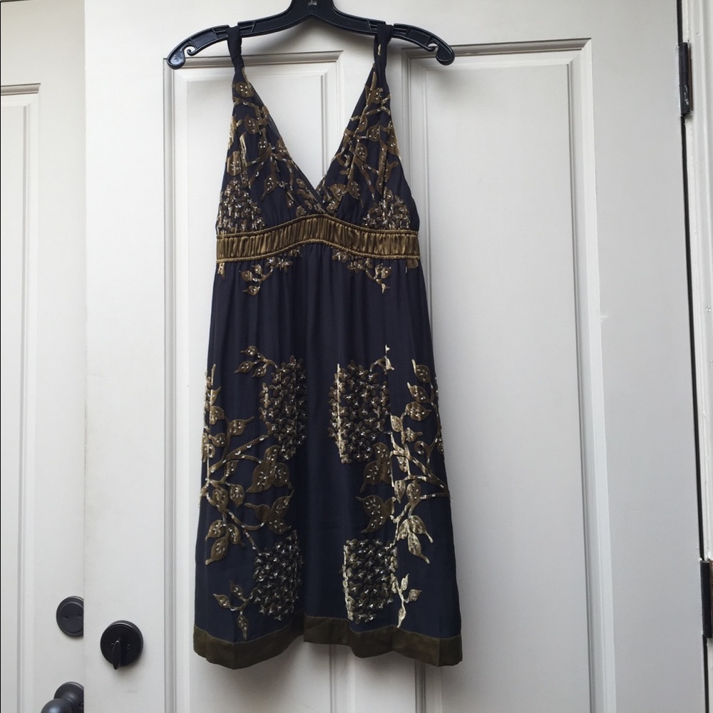 Navy and olive dress