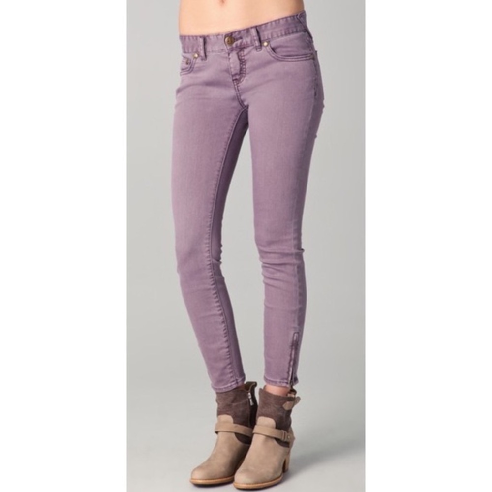 Free People Purple Skinny Ankle Jeans