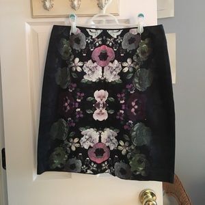 H&M moody floral pencil skirt