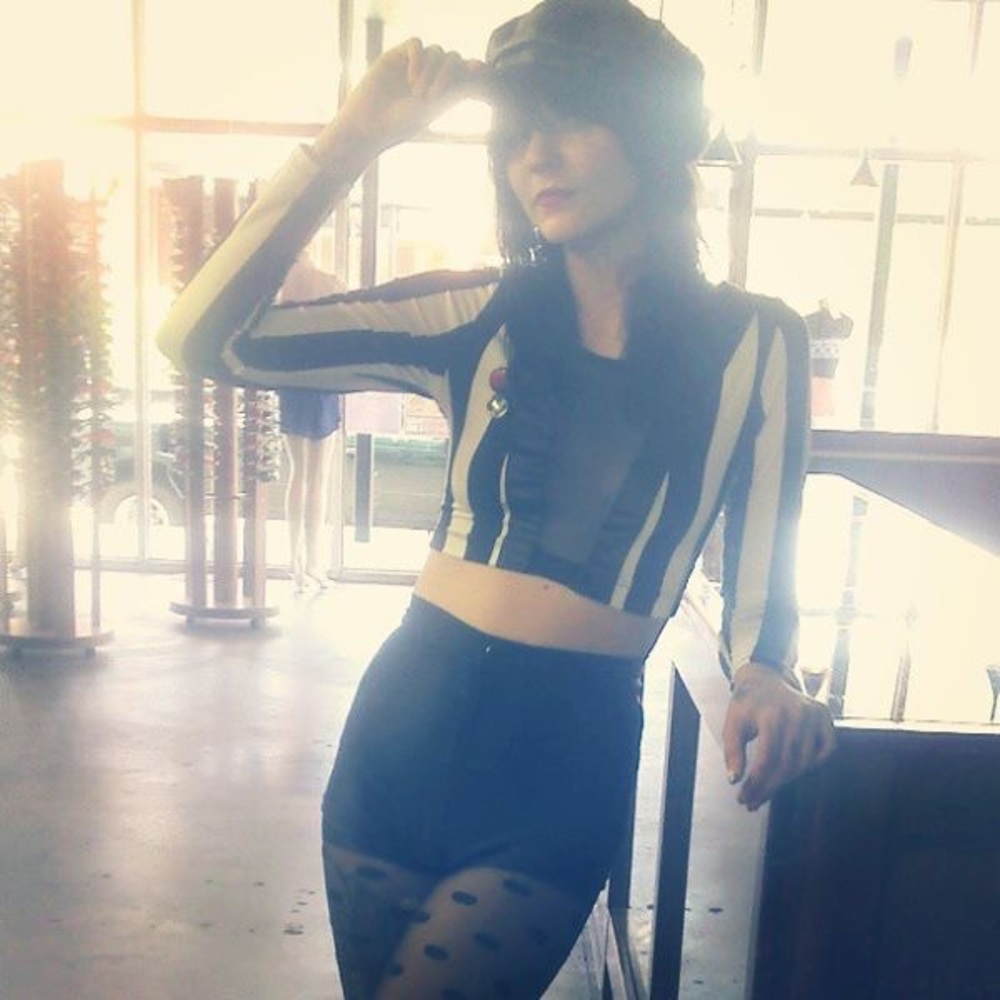 Black & White Striped Crop Top