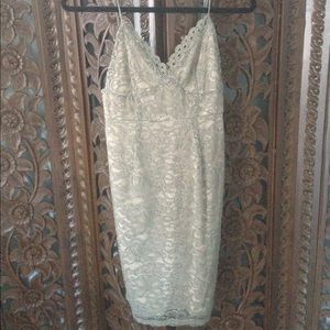 Nude and Gray body hugging dress, size medium