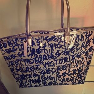Victoria's Secret Rose Gold Graffiti Tote