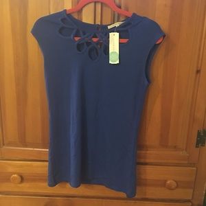 Capped Sleeves Royal Blue 41 Hawthorne Shirt