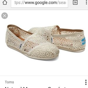 White lace Toms. Size 8.5