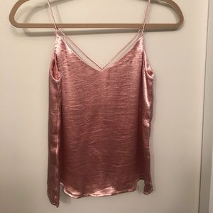 Silky Metallic Pink Tank Top