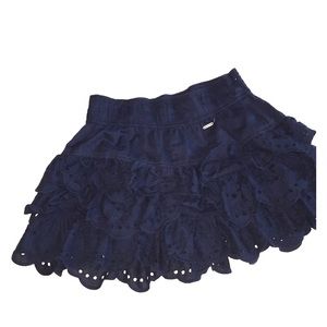 Cotton Lace Ruffled Hollister skirt women sm Navy