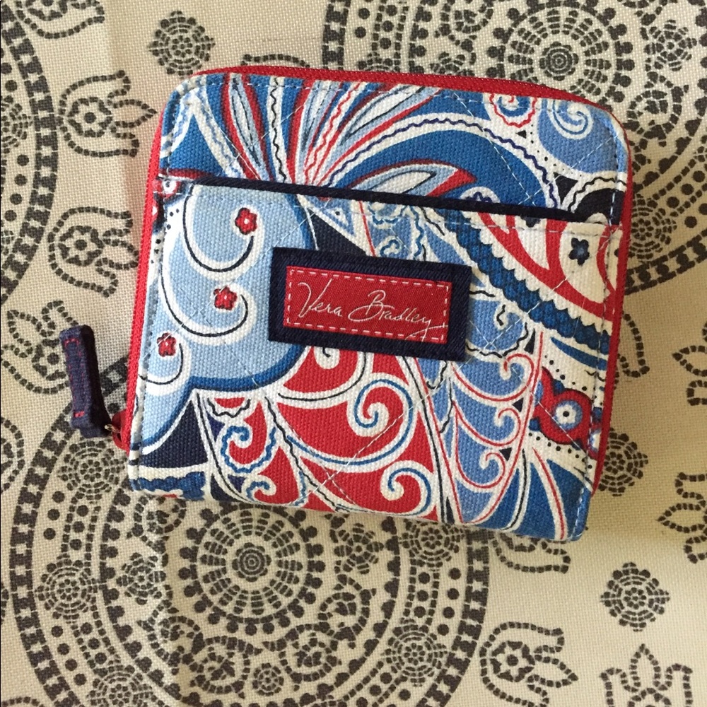 Vera Bradley Red White &a Blue Floral Wallet