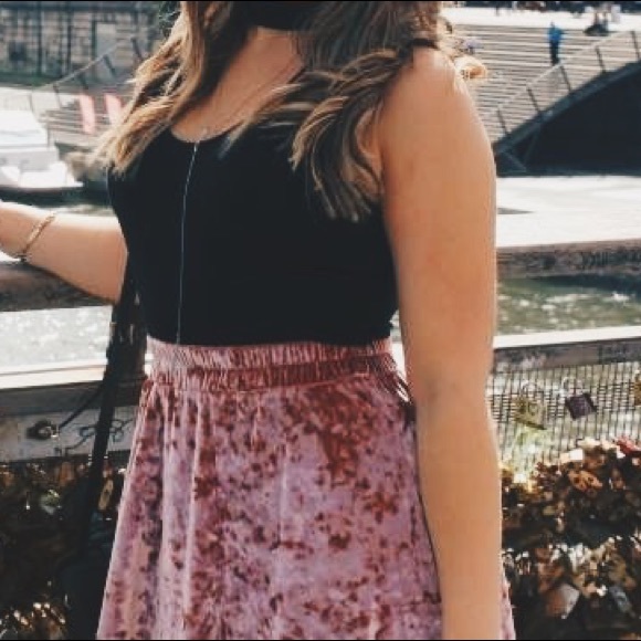 Urban Outfitters Dresses & Skirts - Pink Crushed Velvet Skirt