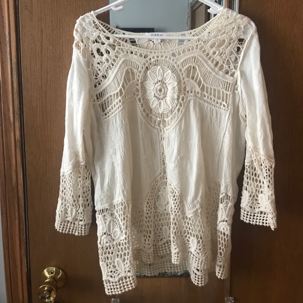 All lace cream shirt