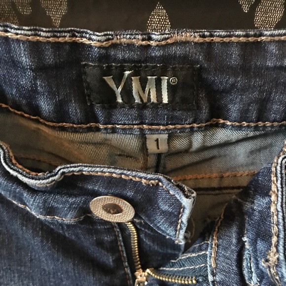 YMI Dark Blue Denim Shorts with Pockets - Picture 2 of 5