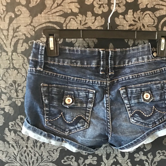 YMI Dark Blue Denim Shorts with Pockets - Picture 3 of 5