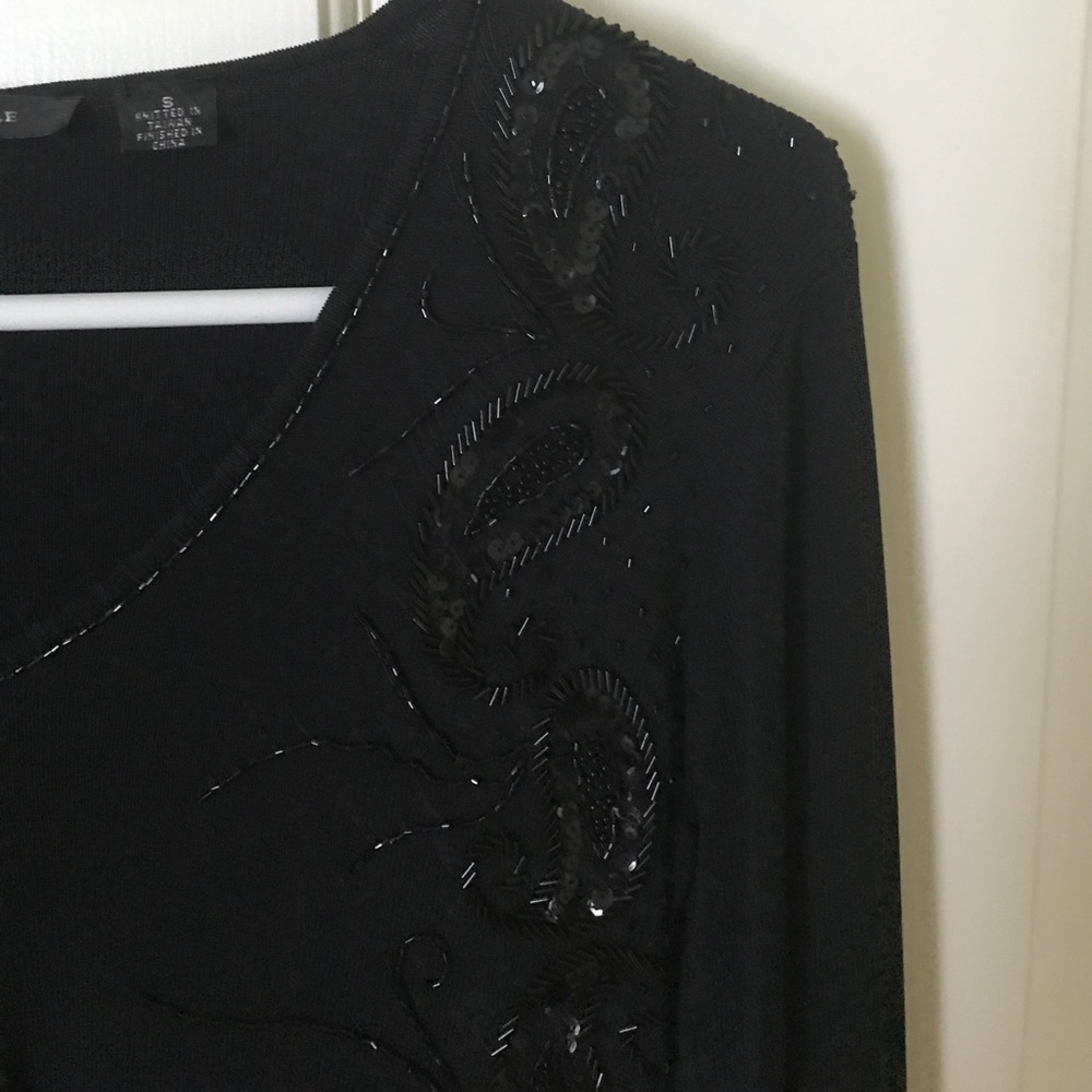 Beautiful Black Beaded top. - Picture 2 of 5