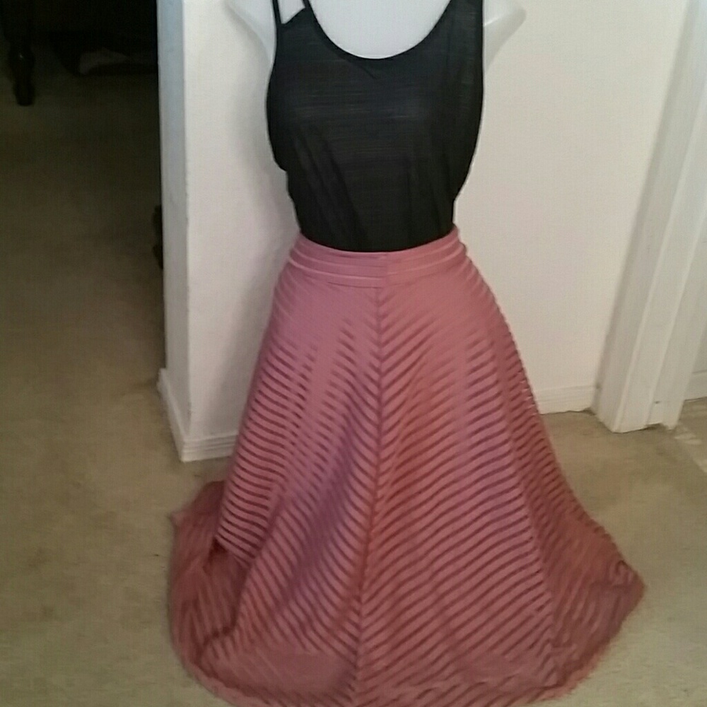 Long pink skirt