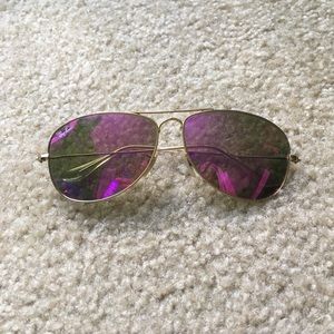 Ray Ban aviators pink and gold