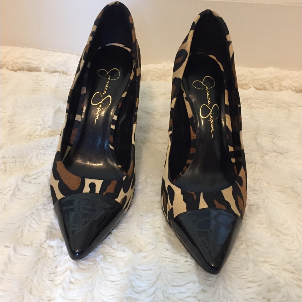 Jessica Simpson leopard print heels