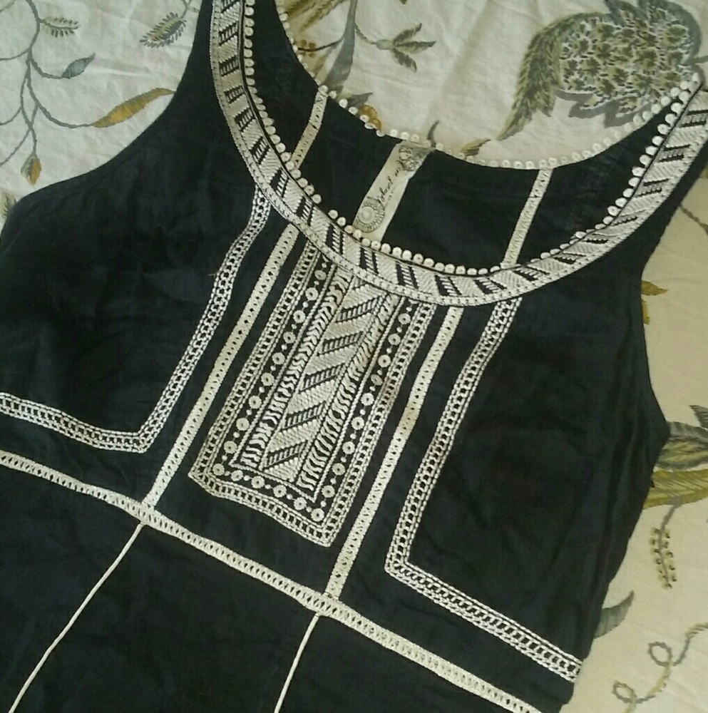 Free People Embroidered Mini Dress Tunic