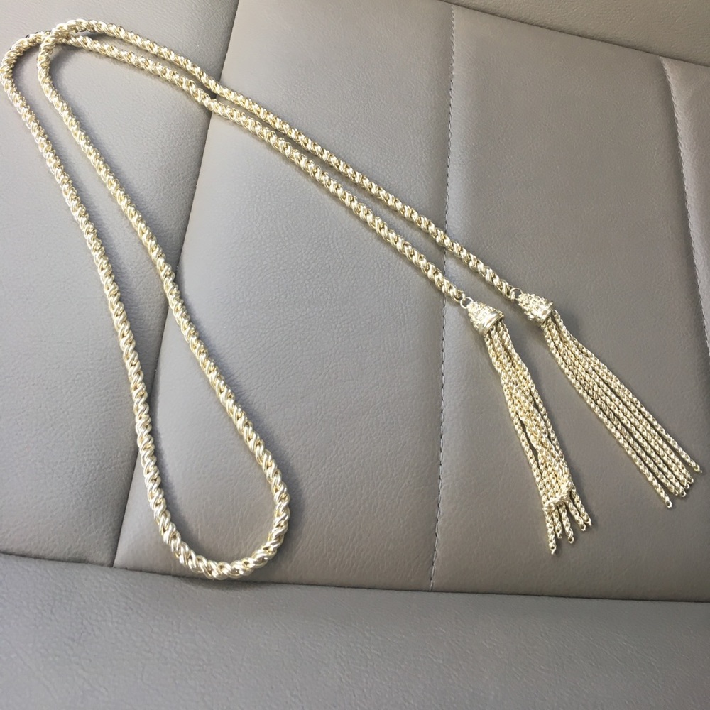 Jackie gold plated tie necklace