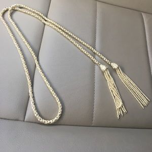 Jackie gold plated tie necklace