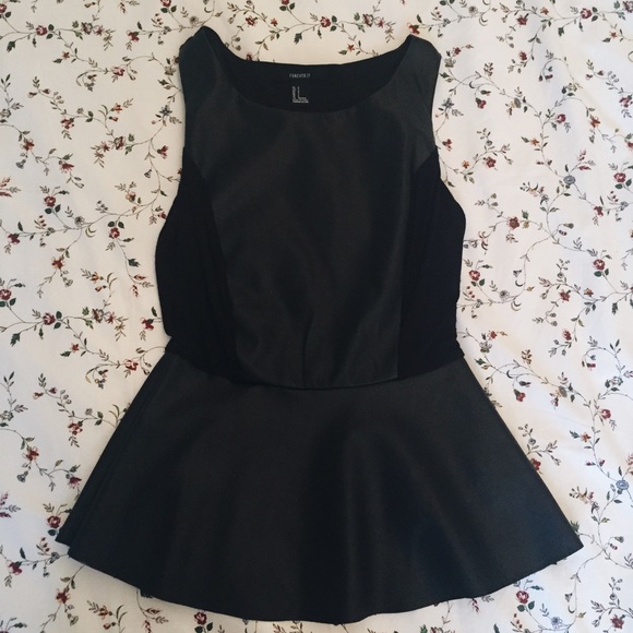 Black peplum top - Picture 1 of 5