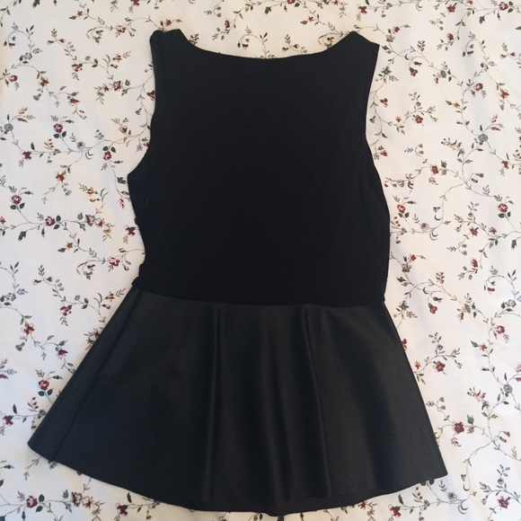 Black peplum top - Picture 2 of 5